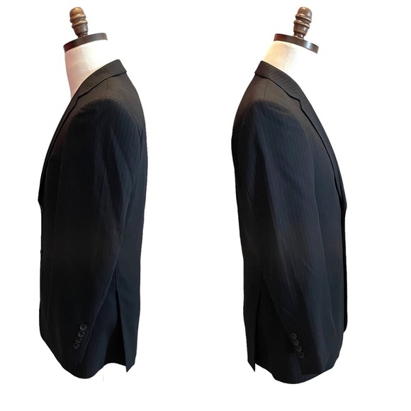 Emanuel Ungaro Suit Blazer Jacket Black pinstripe Size 36S Formal Wool office - Picture 5 of 11